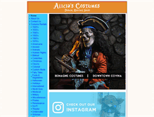 Tablet Screenshot of aliciascostumes.com